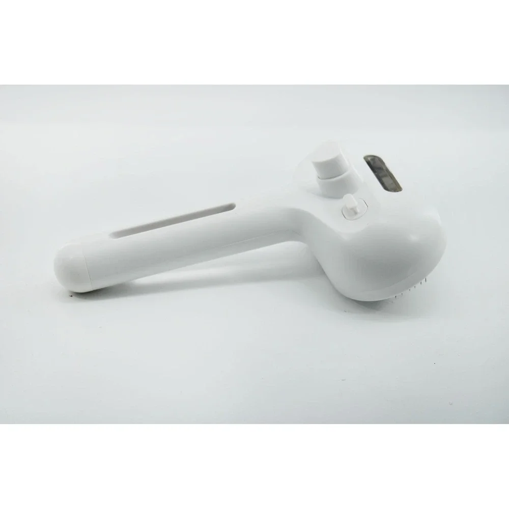 Pet Spray Hair Comb 3-in-1 Steamy Cat Brush Electric Mist Grooming Tool White